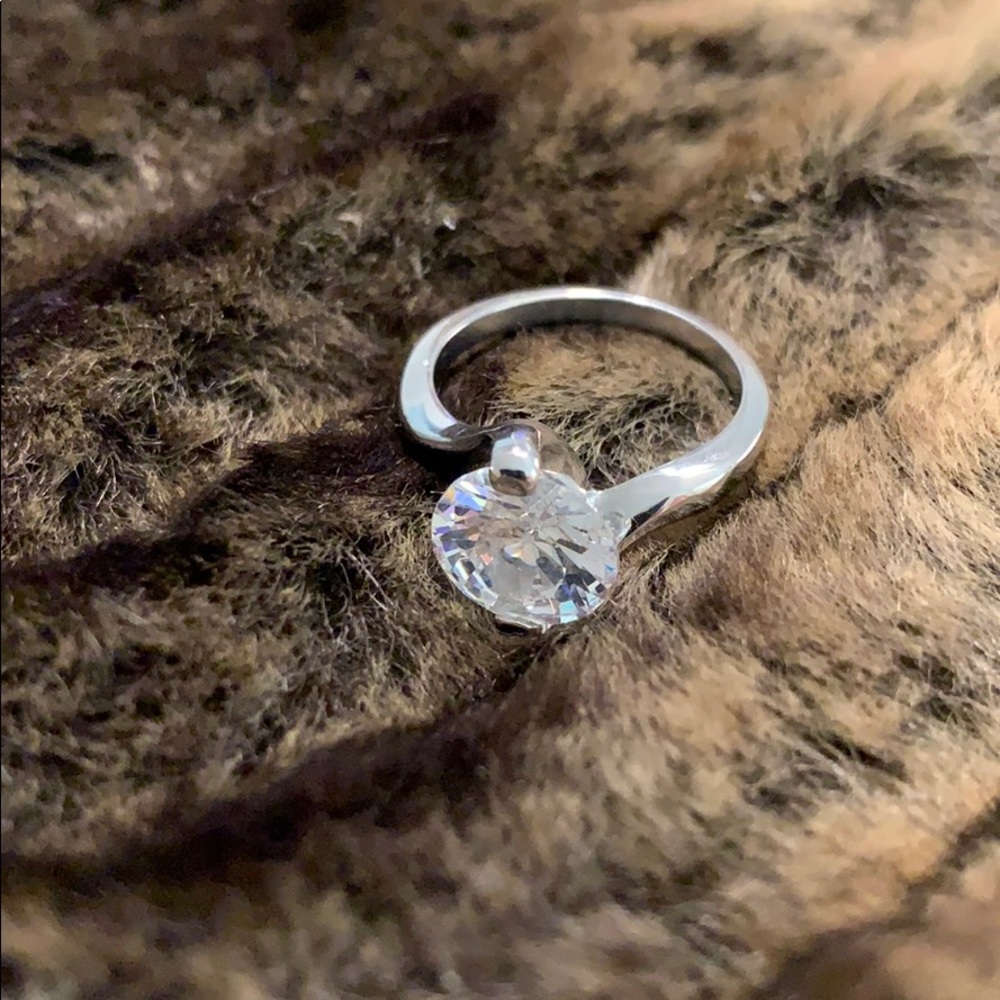 A SET - CZ solitaire ring & solitaire necklace-Ring Size 7- Necklace 16” A53/A58 - Picture 6 of 13